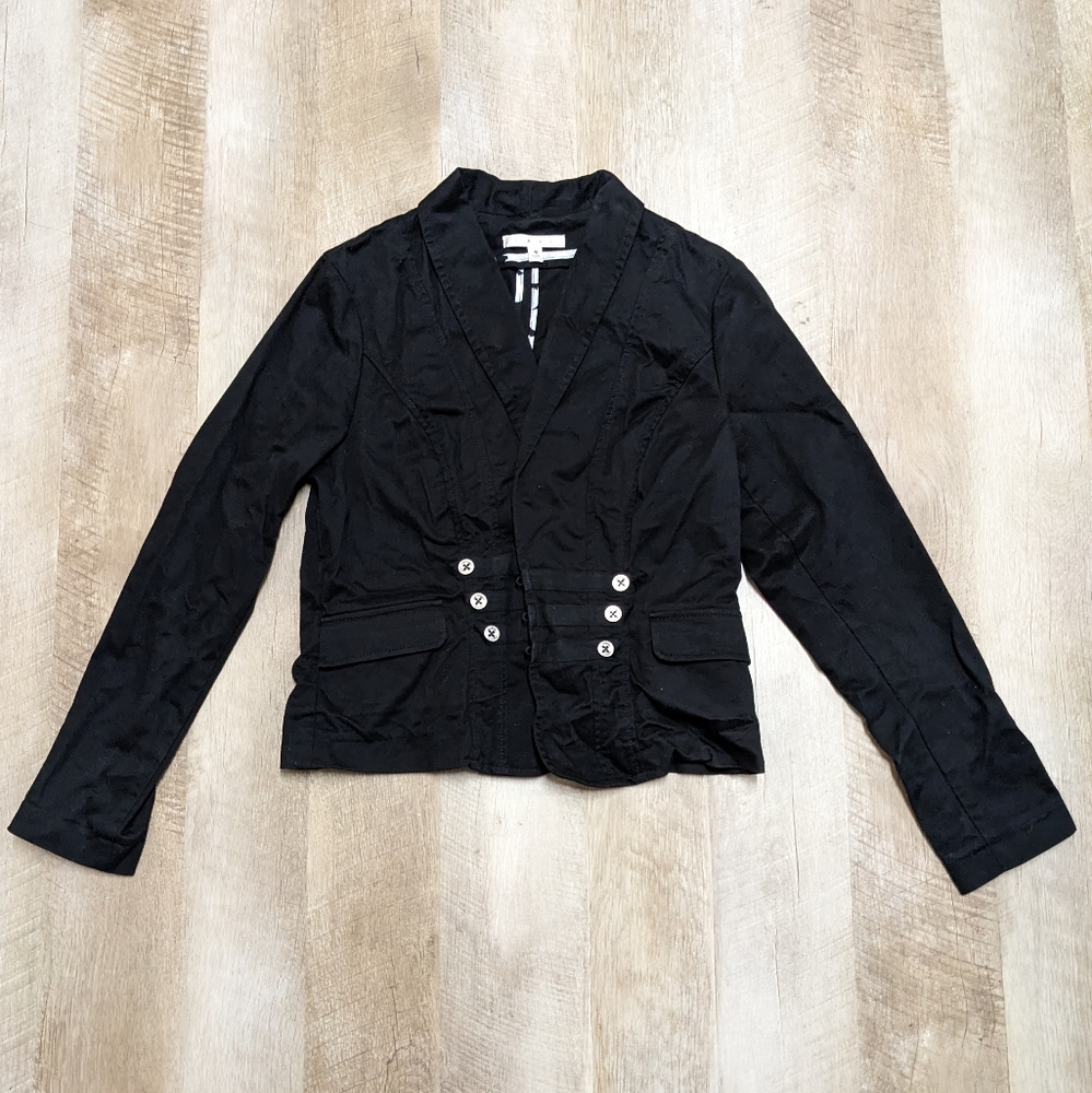 CAbi Black Military Style Jacket Size 8